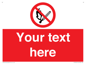 Custom No Open Flames Sign